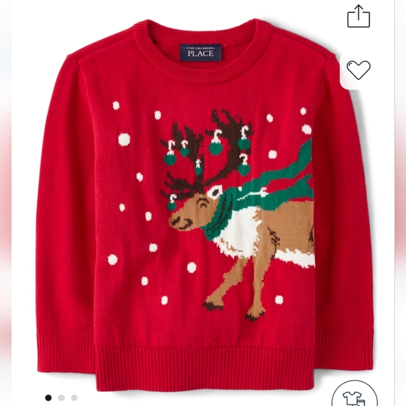 Children's Place Christmas reindeer sweater, worn once! - Picture 1 of 6